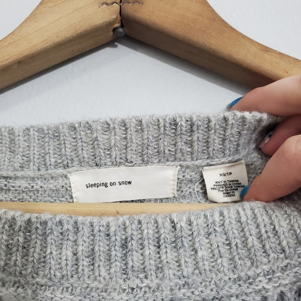 Anthro Sleeping on Snow Wool Blend Ruffled Hem Sweater - Picture 3 of 4